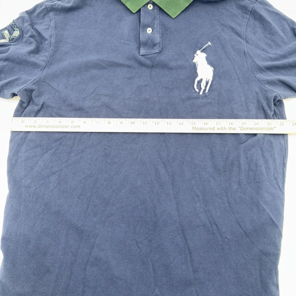 Polo Ralph Lauren Blue Short Sleeve Polo Large White Pony Size XL‎ Custom Fit